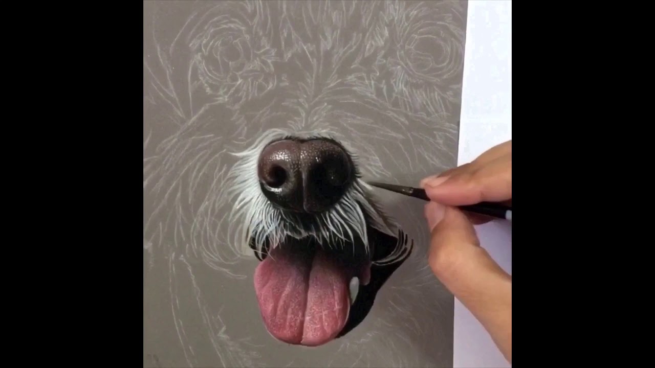 Dog Portrait Painting with Pastel Products by Ivan Hoo
