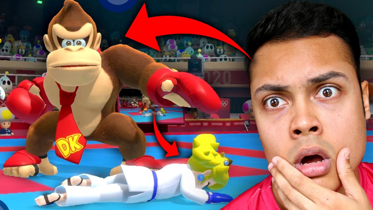 DONKEY KONG FIGHTS PEACH IN A JUDO FIGHT