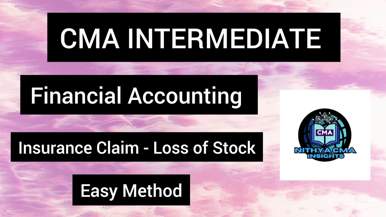 CMA Inter Financial Accounting Insurance Claim Loss of Stock Easy method