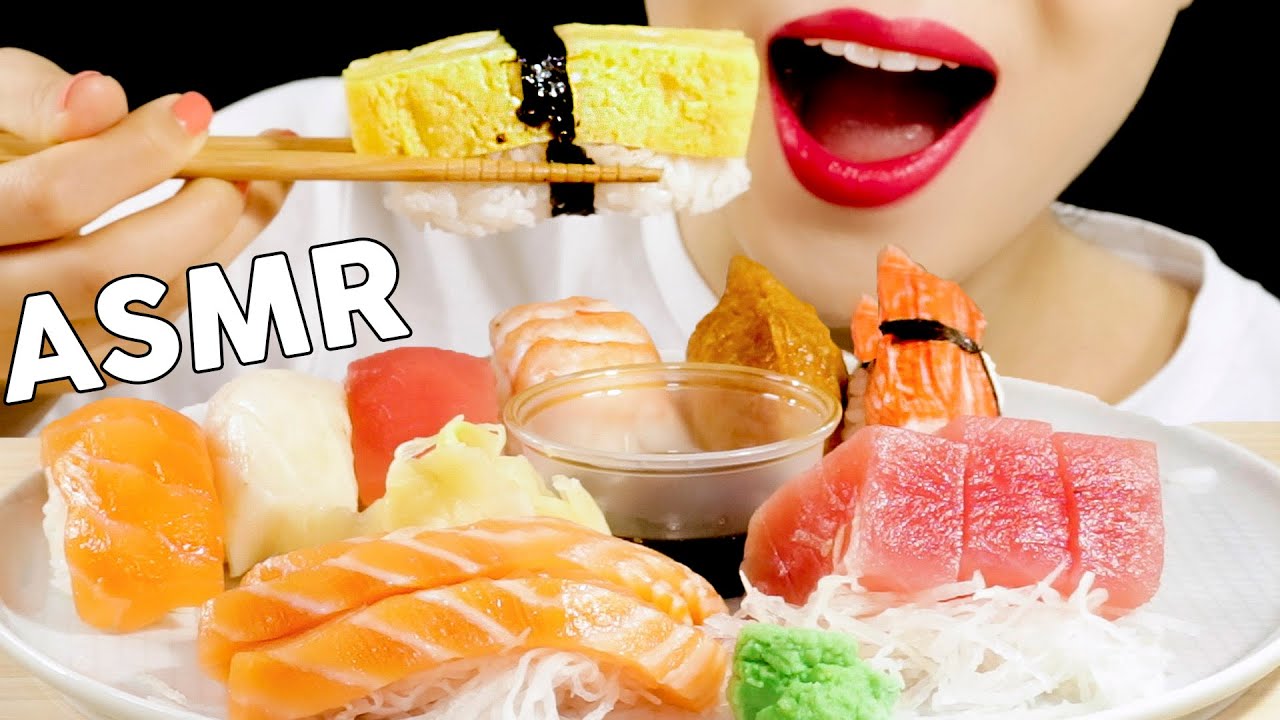 ASMR SUSHI SASHIMI Big Bites 초밥 회 먹방 Eating Sounds Mukbang | MINEE EATS