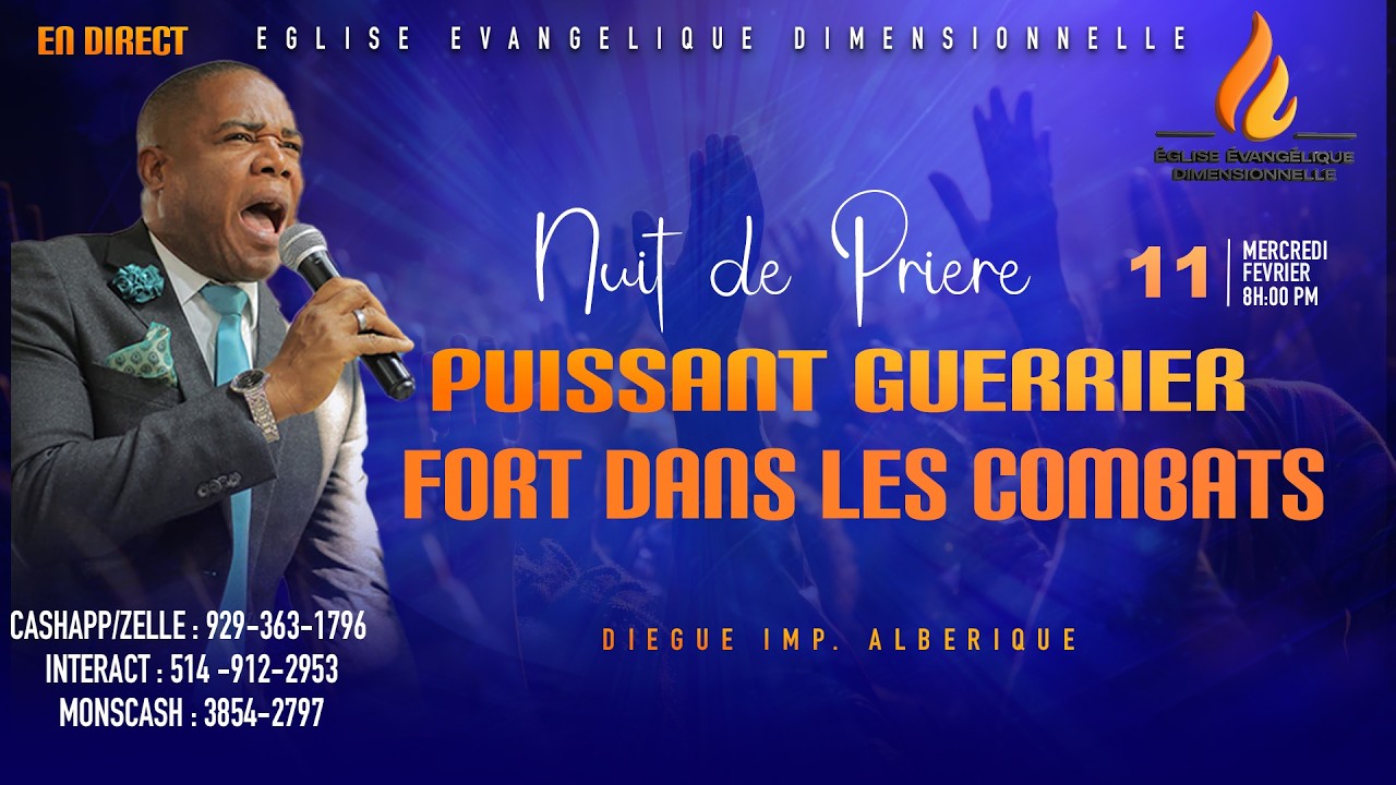 VEILLE DE NUIT - MERCREDI 11 FEVRIER 2026 -  EGLISE EVANGELIQUE DIMENSIONNELLE