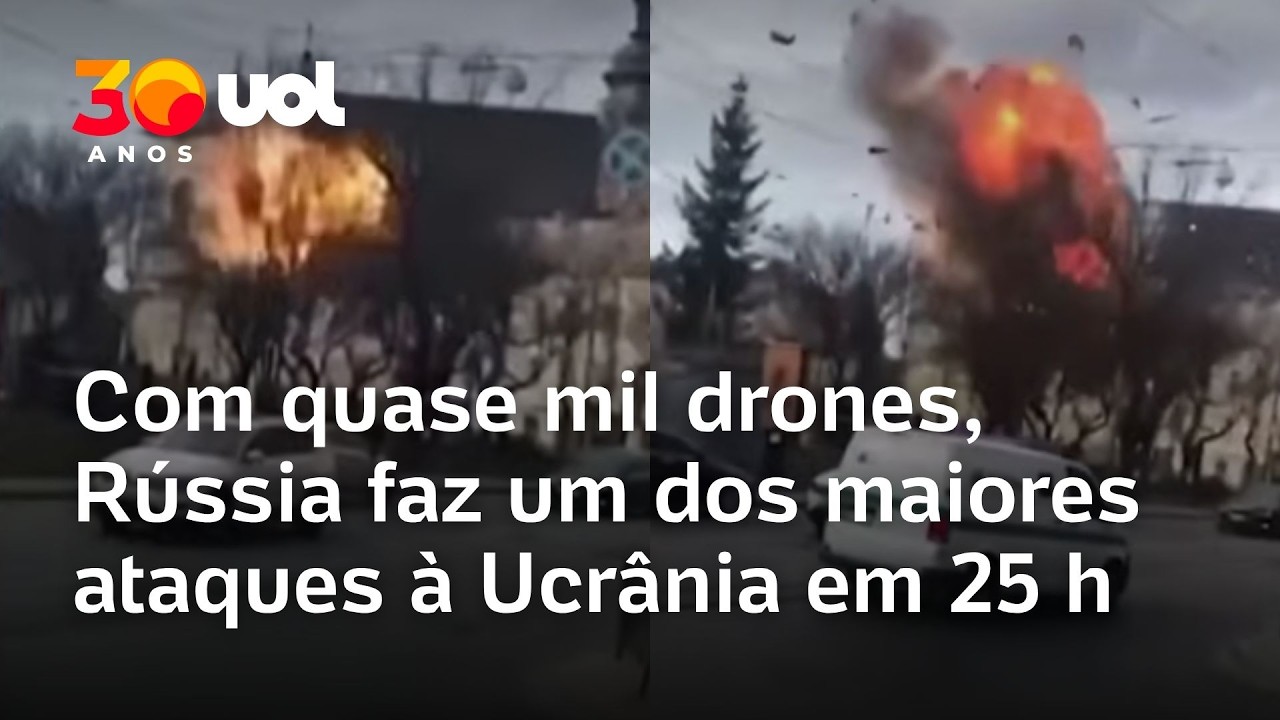 Com quase mil drones, R&uacute;ssia faz um dos maiores ataques &agrave; Ucr&acirc;nia em 25 horas