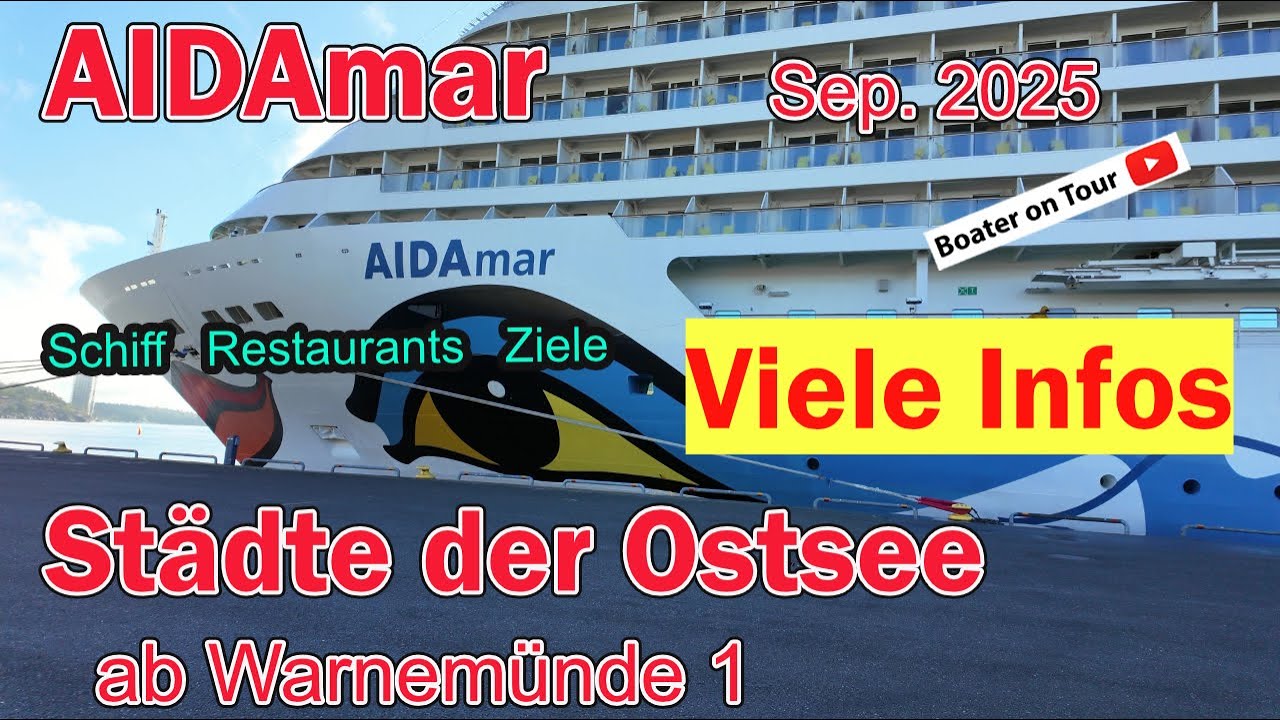 AIDAmar   Städte der Ostsee ab Warnemünde 1  Kreuzfahrt    Schiff,  Restaurants, Städte und Rentiere