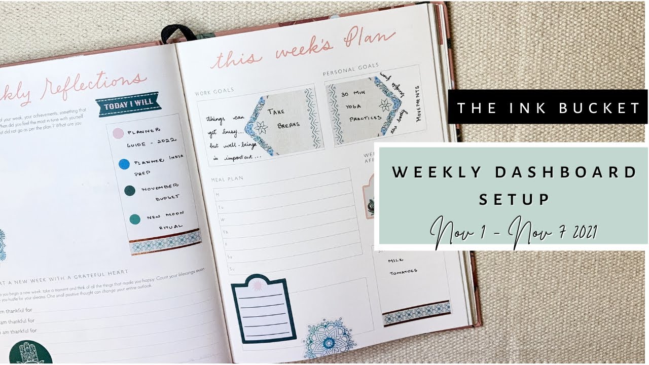 Ink Bucket Planner | Weekly Dashboard Setup | Sanjana Raj