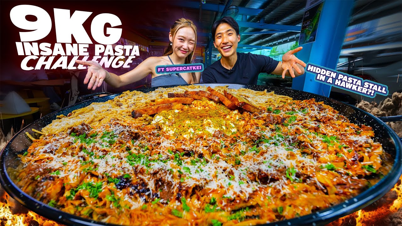 INSANE 9KG Pasta Challenge Ft. Supercatkei! | Hawker Pasta Hidden Gem?!