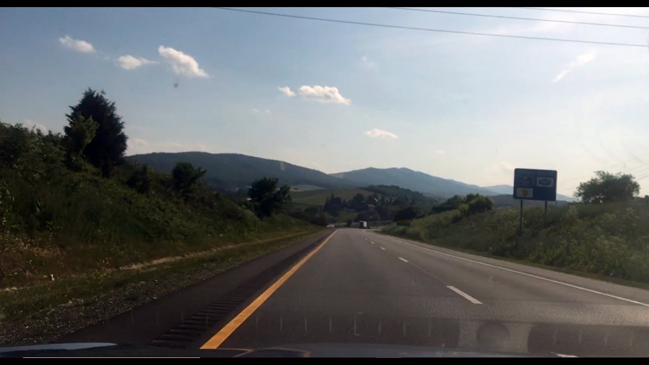 Driving on Interstate 77 North in Wythe County Virginia