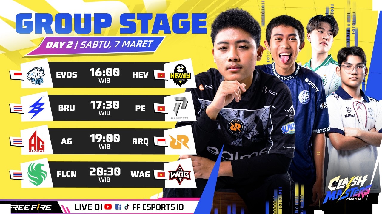 NOBAR FREEFIRE CLASH MASTER EVOS & RRQ |  DAY 2
