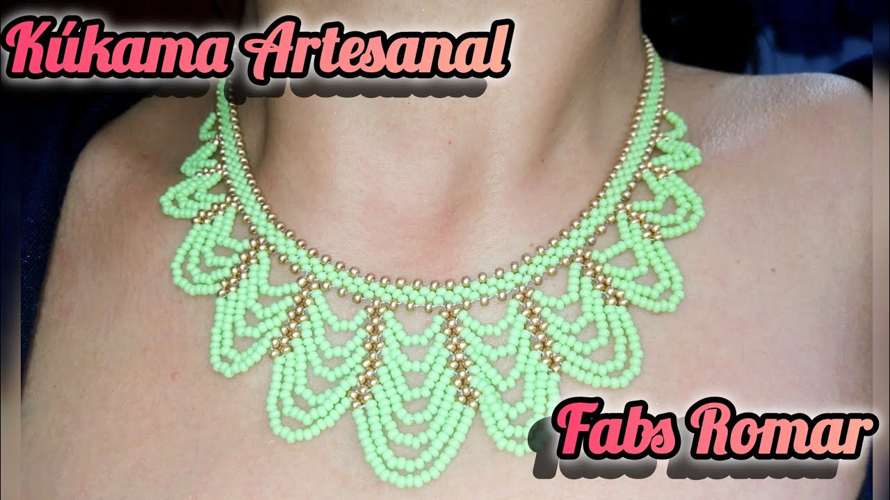 collar de chaquira ondas V 💚
