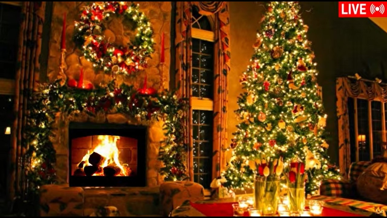 2 Hours of The Best Christmas Songs and a Beautiful Fireplace 2026 Ultra HD mp4