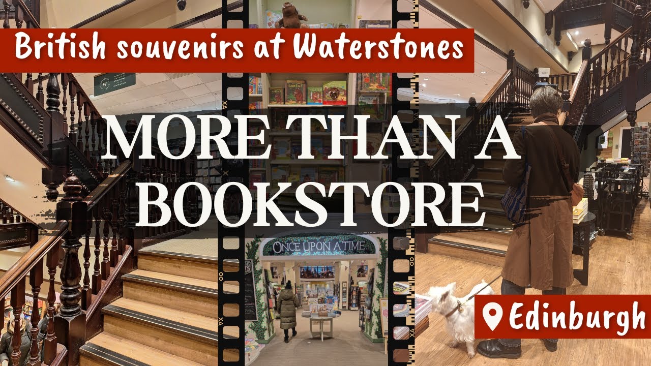 Exploring bookshop in Edinburgh. What souvenirs and keepsakes can you buy in Waterstones?