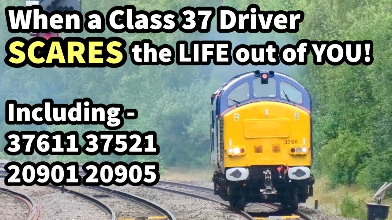 When a Class 37 Driver SCARES the LIFE out of YOU..! 37611, 37521, 20901 and 20905 20/06/23