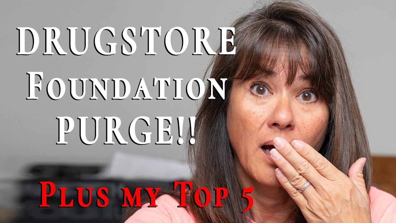 Top 5 Favorite Drugstore Foundation for Mature Skin!  Plus drugstore foundation purge.