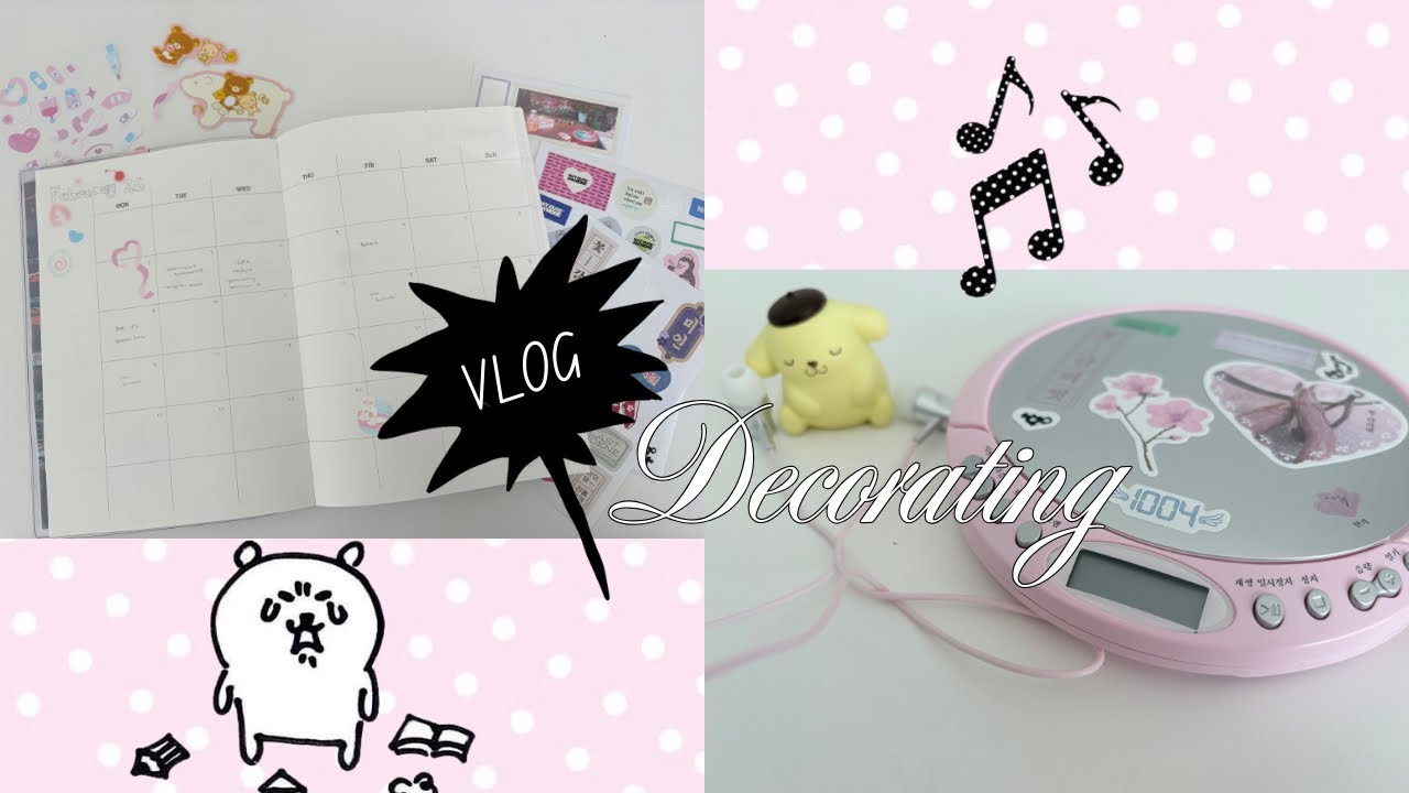 adding whimsy to my things ⋆.˚♡  ࣪decorating a planner and cd player
