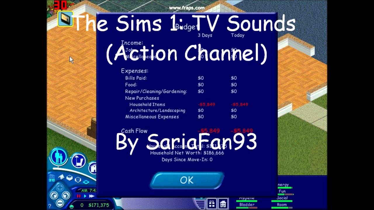 The Sims 1-  TV Sounds (Action Channel)