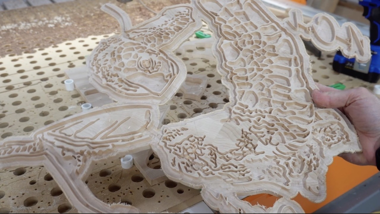 The Turtle Board. CNC Inlay Making Process. BroinwooD