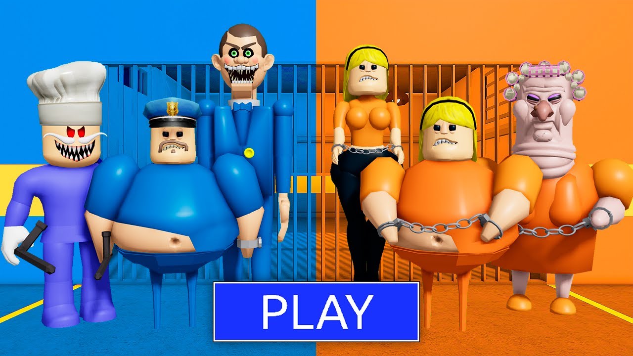 COMPILATION VIDEO! PRISONER WOMAN FAMILY VS POLICE MAN BARRY in BARRY'S PRISON RUN! New Obby #Roblox