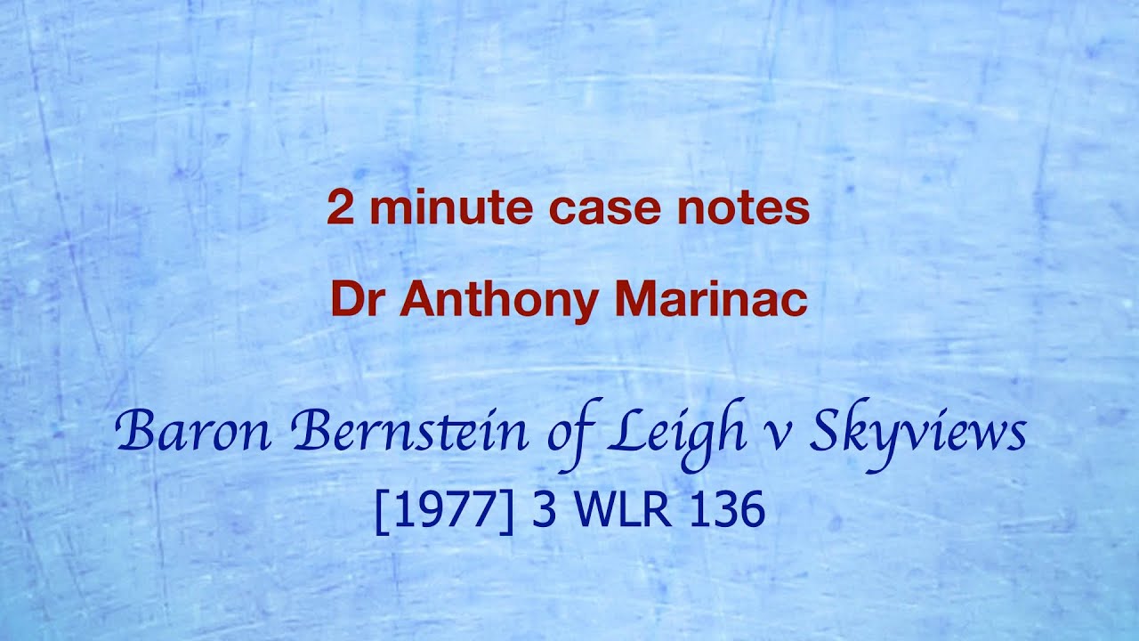 Baron Bernstein of Leigh v Skyviews (Trespass into airspace)