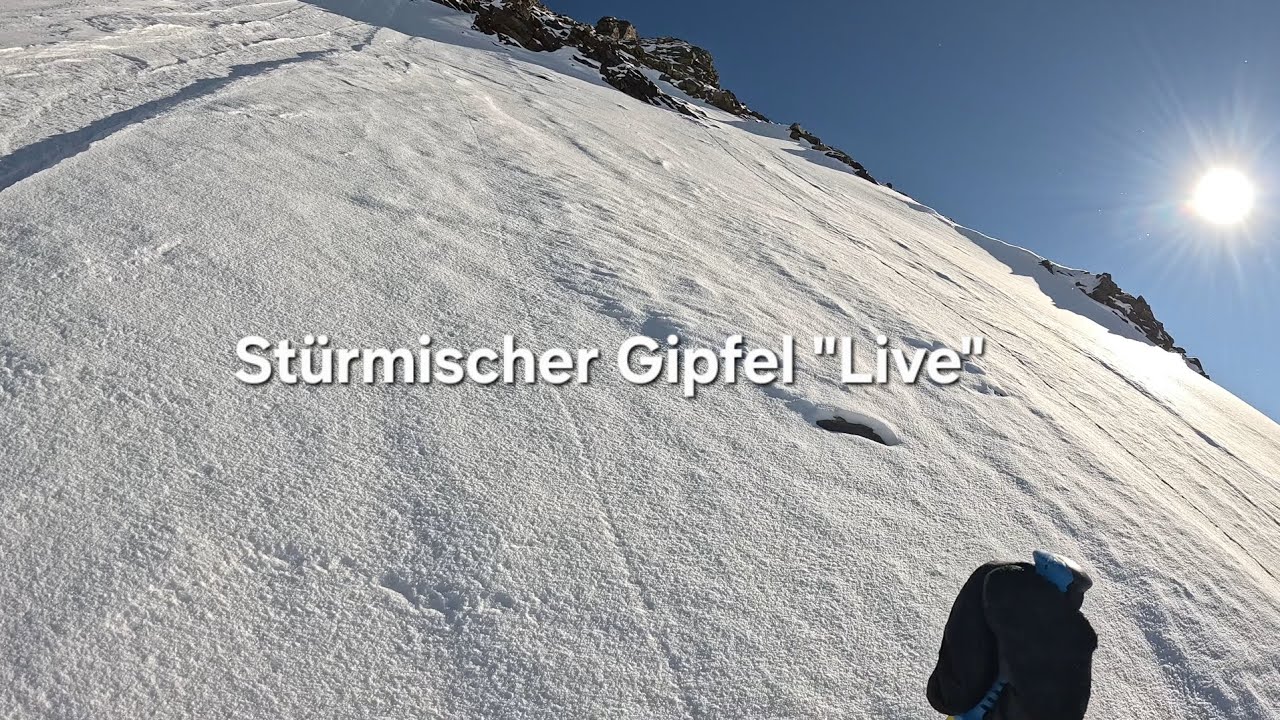 Stürmischer Gipfelanstieg zur Schneeglocke 3223m Skitour