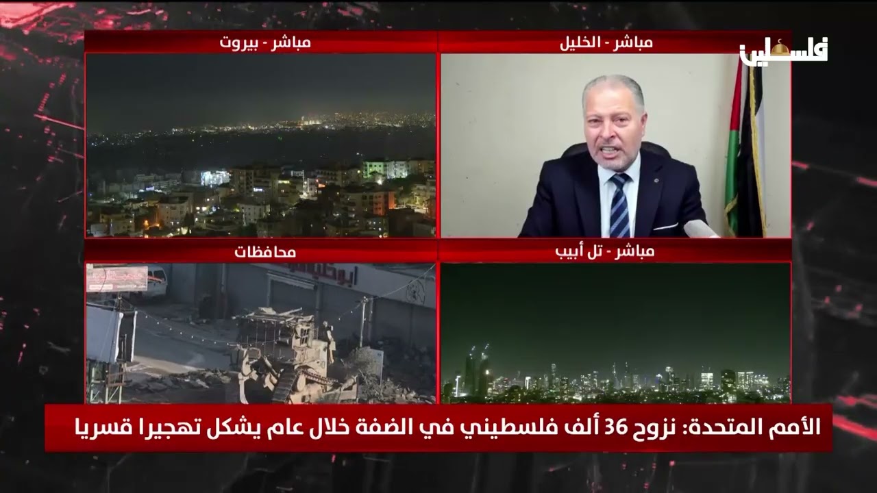 الأمم المتحدة نزوح 36 ألف فلسطيني في الضفة خلال عام يشكل تهجيرا قسريا حوار مع المحلل بسام التميمي