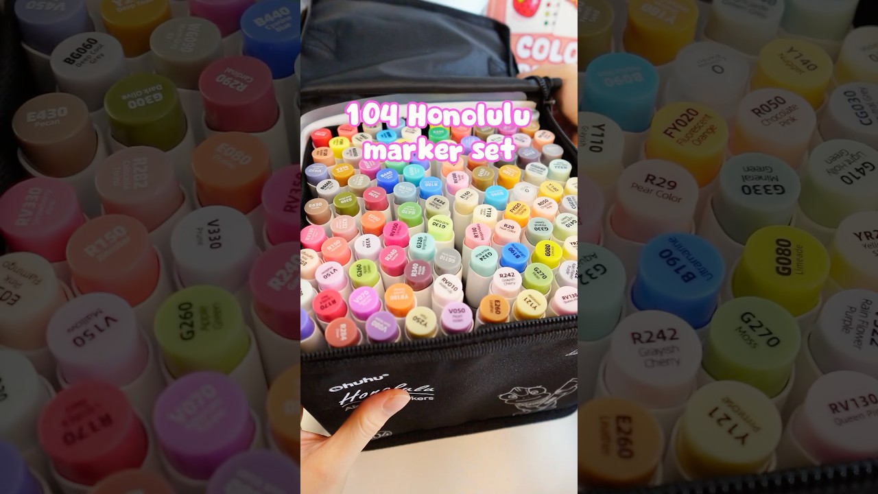Unboxing Ohuhu 104 marker set with me. ❤️#bellybeancoloring #adultcoloring #ohuhumarkers