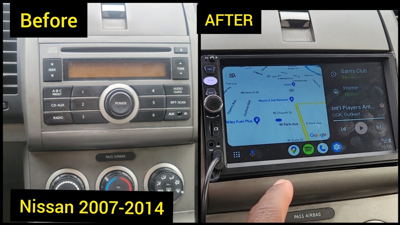BLUETOOTH RADIO INSTALLATION AFTER REMOVING FACTORY RADIO NISSAN SENTRA 2007-2014 (link & descript)
