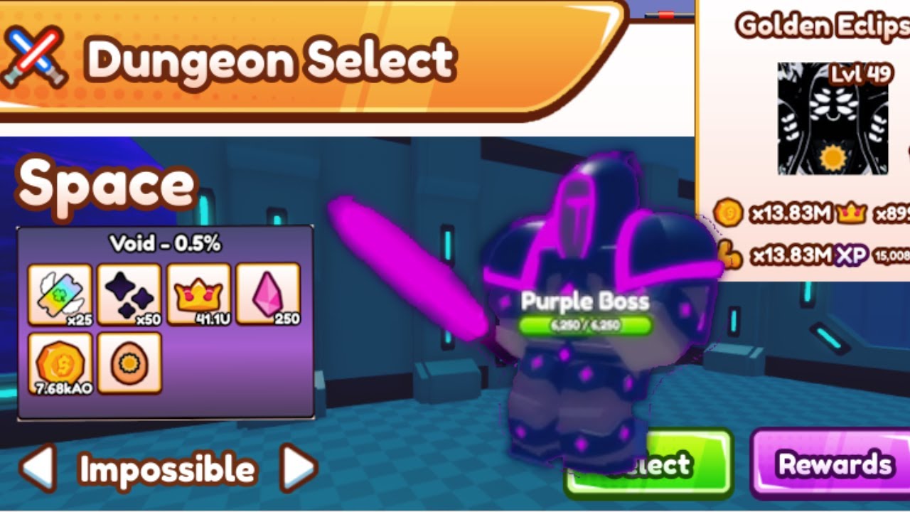 completing dungeons impossible mode to see if it's worth it [Saber Simulator]