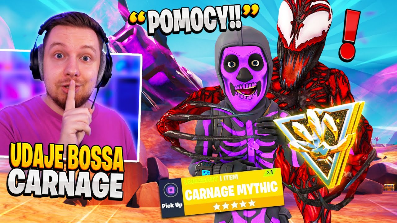 UDAJĘ nowego BOSSA CARNAGE w Fortnite 💀 (mega TROLL!)