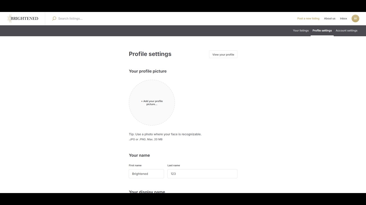 How to Edit Your Profile & Account Settings on Brightened
