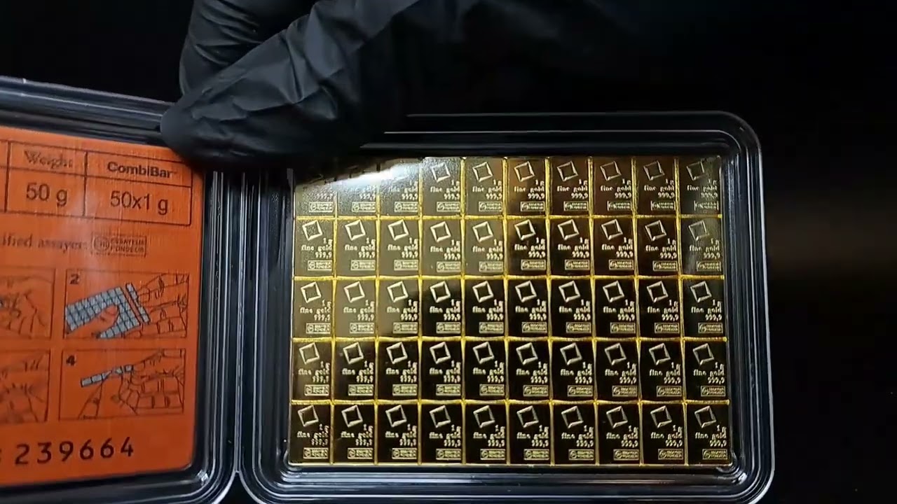 Goldbarren 50x1g Valcambi Combibar