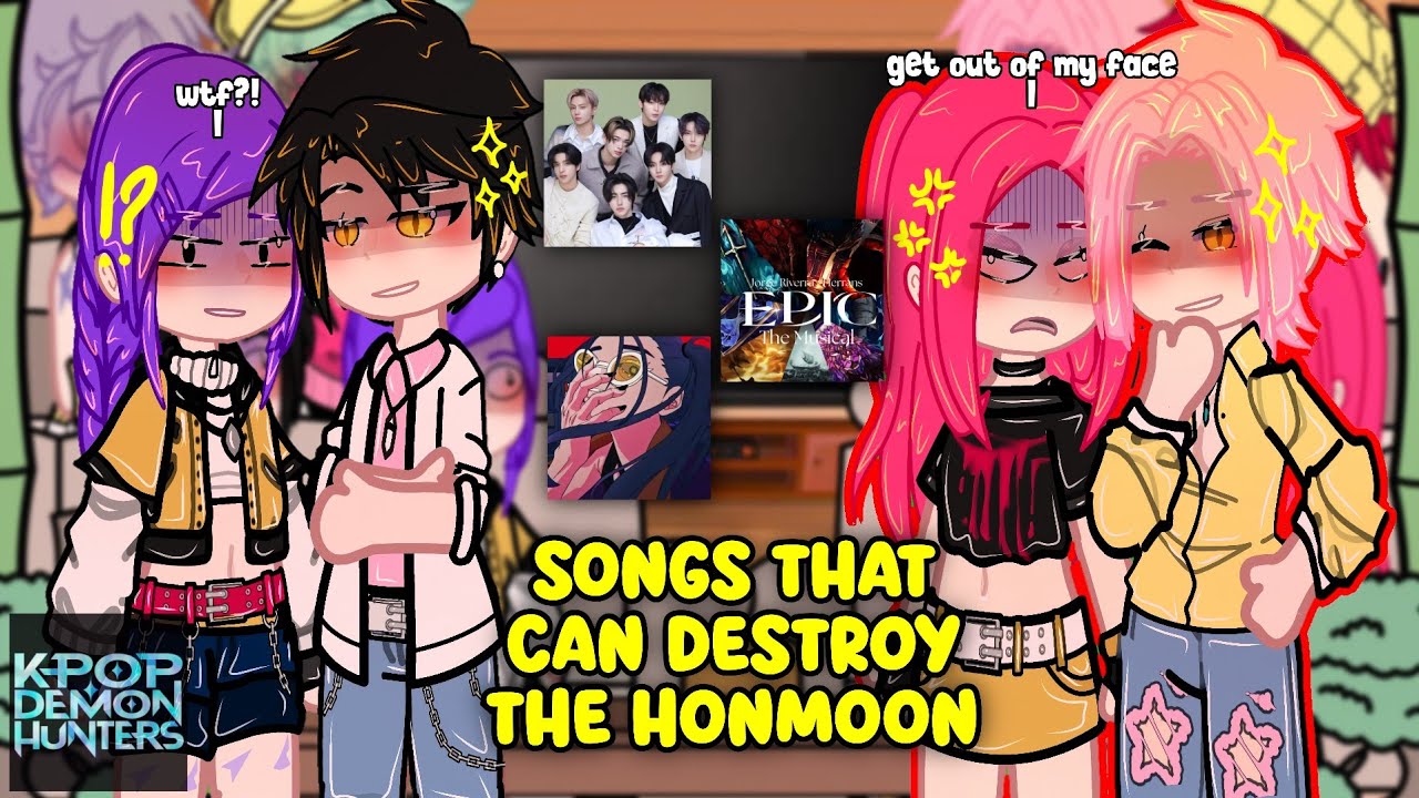 (🇺🇲) Kpop Demon Hunters React To Songs That Can Destroy The Honmoon! | Ft. Saja Boys |2x Speed|GACHA