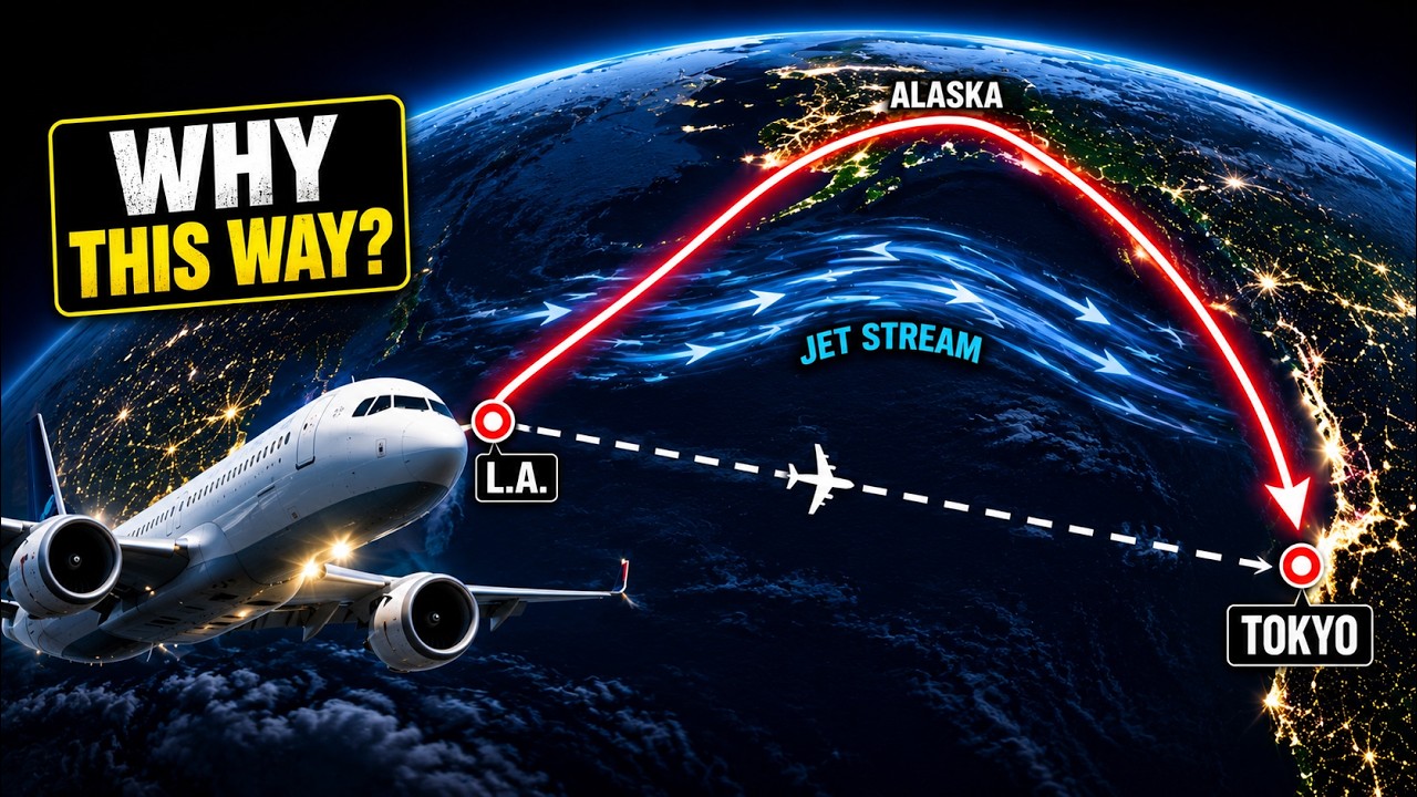 Why Planes Don't Fly Straight Across the Pacific Ocean?