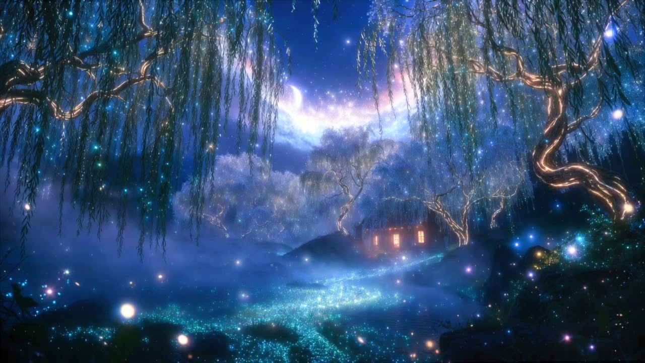 Drift Into Deep Sleep Beneath an Ethereal Willow Sanctuary ✧ Insomnia Relief