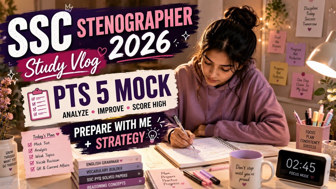 PTS STENO 5 | SSC STENOGRAPHER 2026 STUDY VLOG | ssc steno study with me
