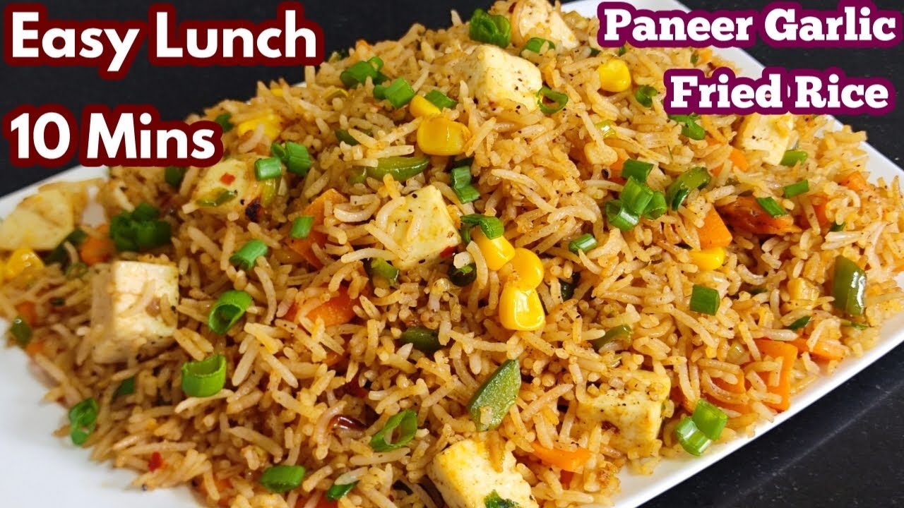 Easy Paneer Fried Rice Recipe - Quick Lunch Box In 10 Mins / Lunch Ideas / Lunch Box Recipes / Lunch