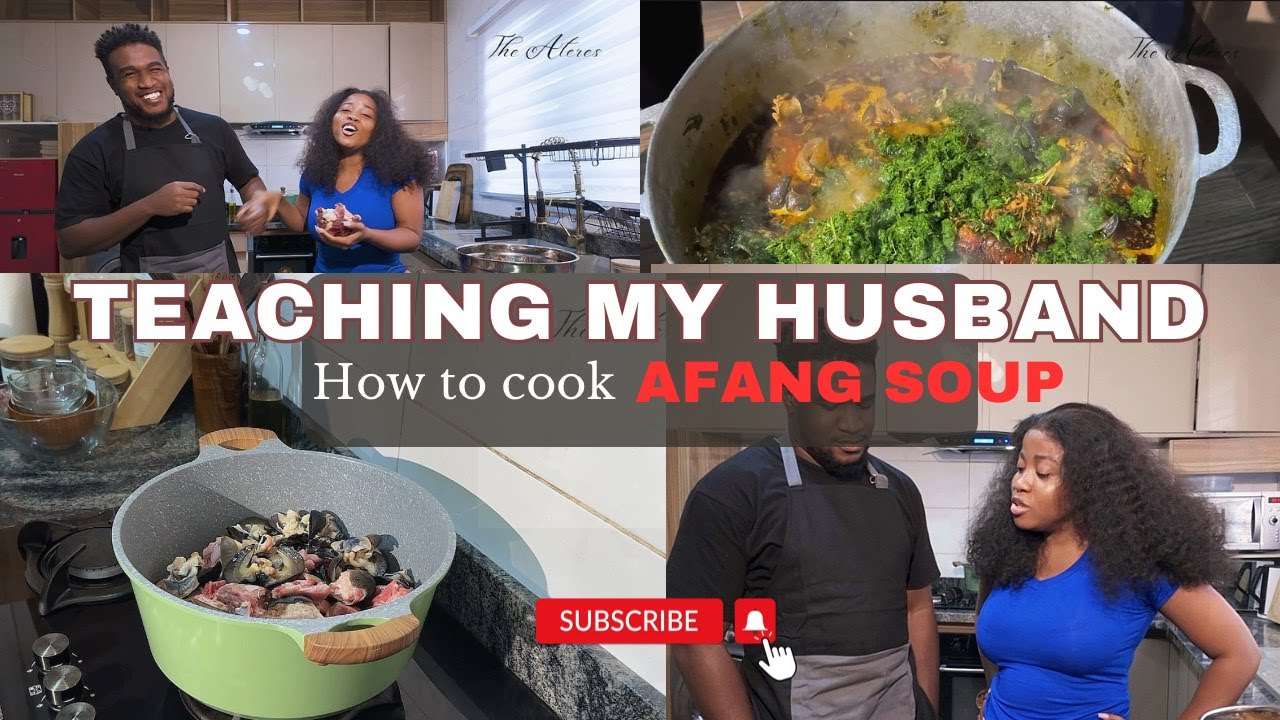TEACHING MY HUSBAND HOW TO COOK AFANG SOUP | THE ATERES