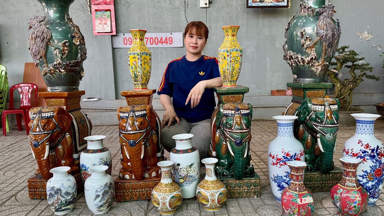 Gốm Tàu & Gốm Việt: Đôn Voi, Bình Hoa các kiểu, Bộ Tách Trà - chào bán 22/02 shop Thúy An