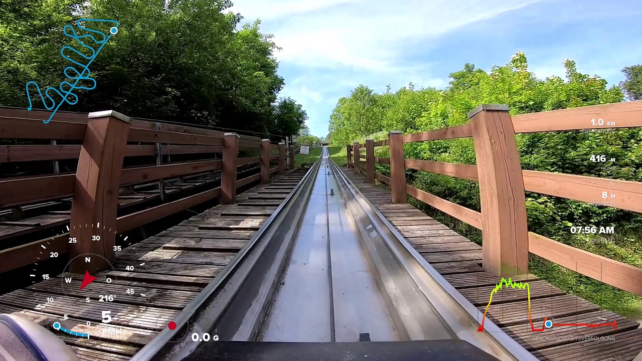 Sommerrodelbahn Pottenstein Rodelbahn Bayen Deutschland Frankenrodel Onride GPS