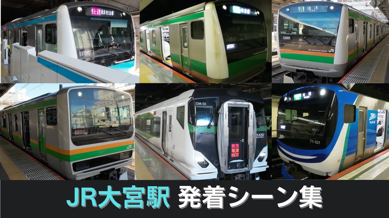 【全ホーム収録】大宮駅在来線発着シーン集