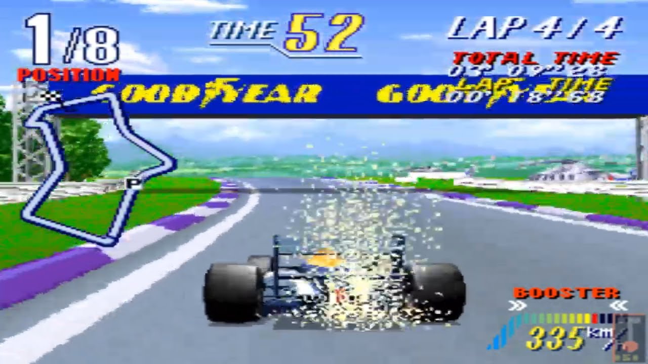 F-1 Grand Prix Star II - Jaleco Driving Games Hardware - Great Britain Course - Williams - Full Race