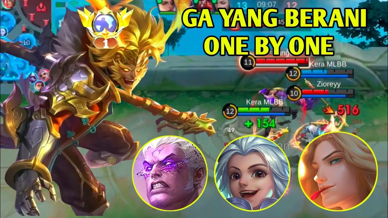 TIADA HERO YANG BERANI ONE BY ONE LAWAN SUN (MOBILE LEGENDS) 
