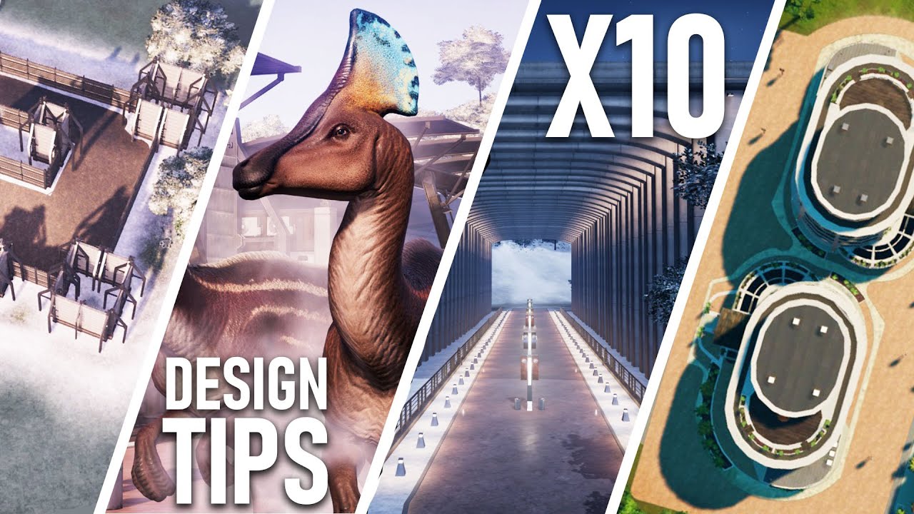 10 Park design tips: How to make your parks look good | Jurassic World Evolution modded and unmodded