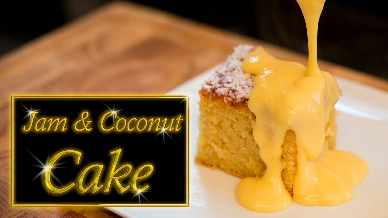 Coconut cake, Large Jam and coconut version