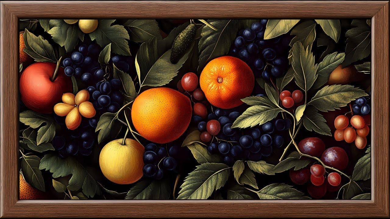 Gothic Fruits & Botanical Art | Leonardo da Vinci Inspired | 4K Frame TV Art