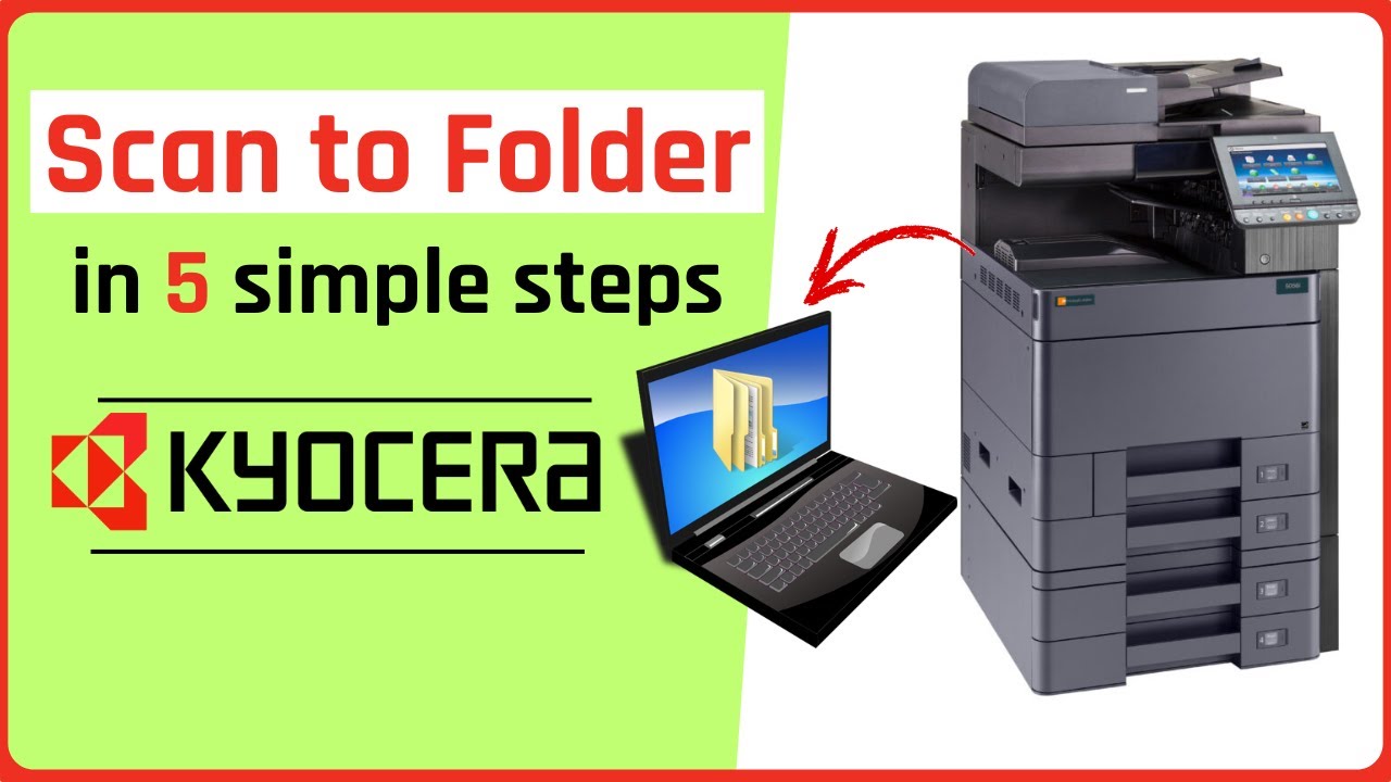 KYOCERA copier Scan to folder setup in 5 simple steps ( KYOCERA TaskAlfa 4002i ) - Tutorial