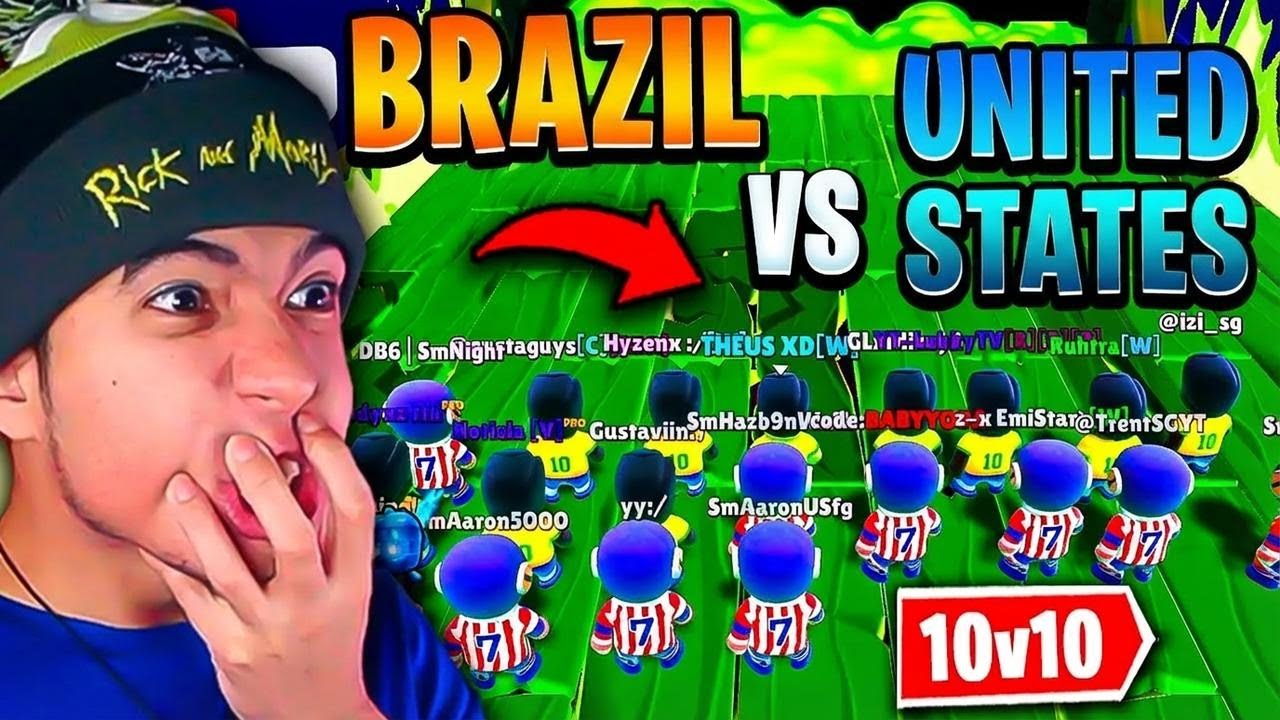 10v10 Showdown: Brazil vs USA for 10,000 Gems in SpongeBob's Block Dash!