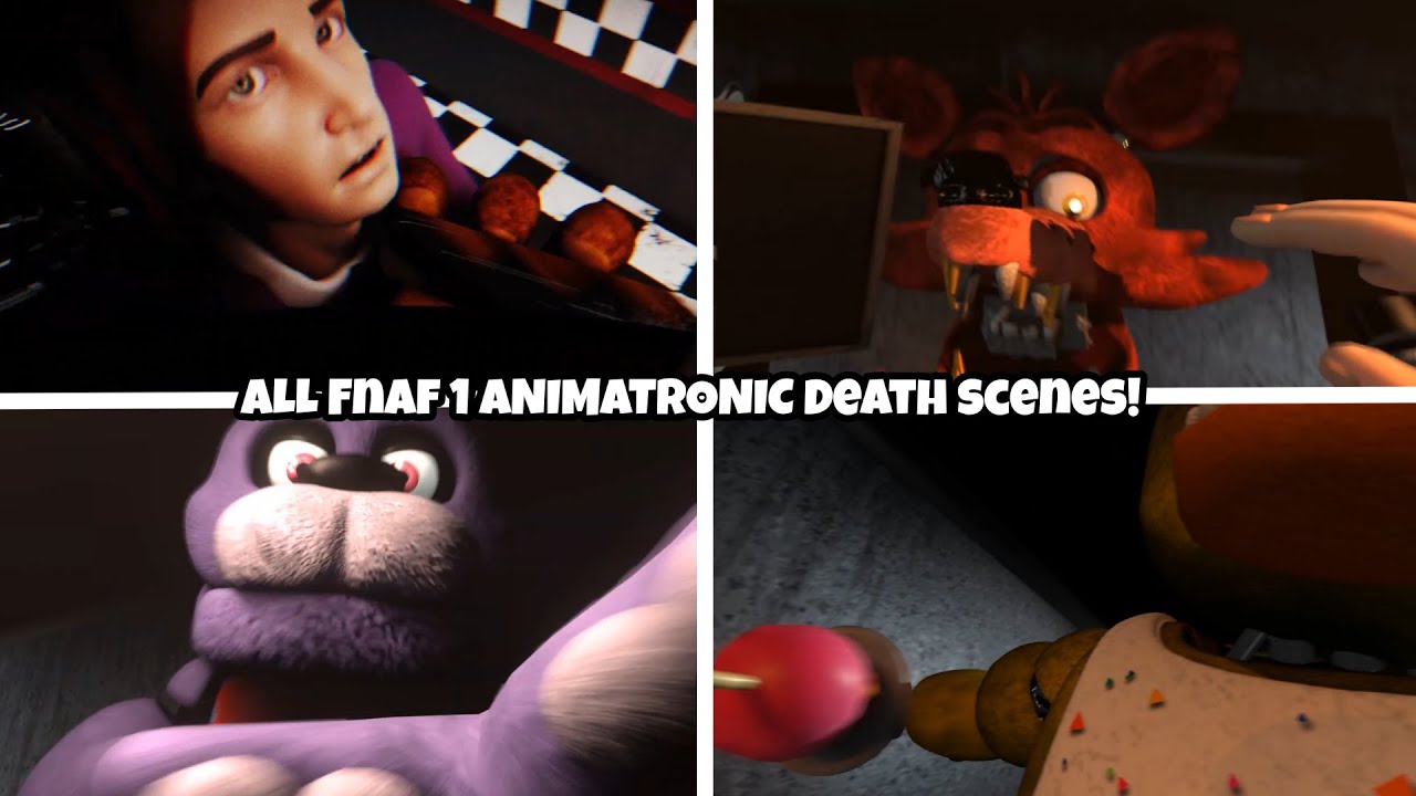 (Compilation) All FNaF 1 animatronic death scenes!