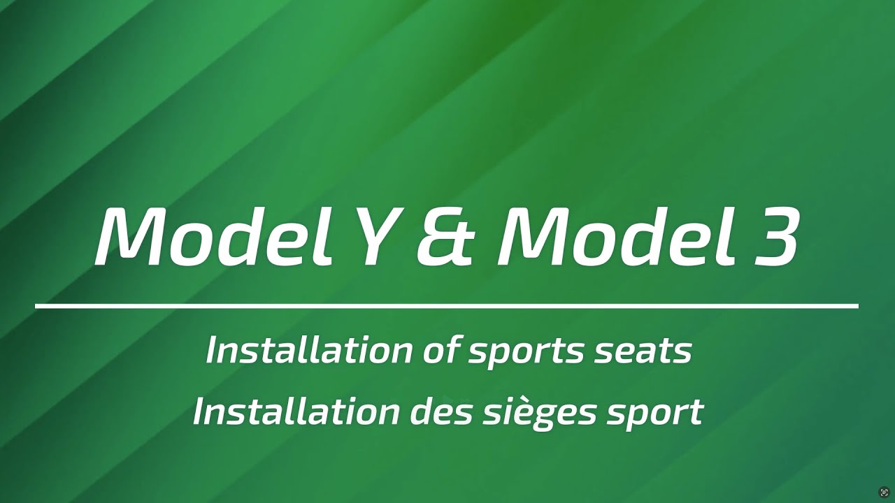 Guide d'installation siège sport pour Model Y & Model 3