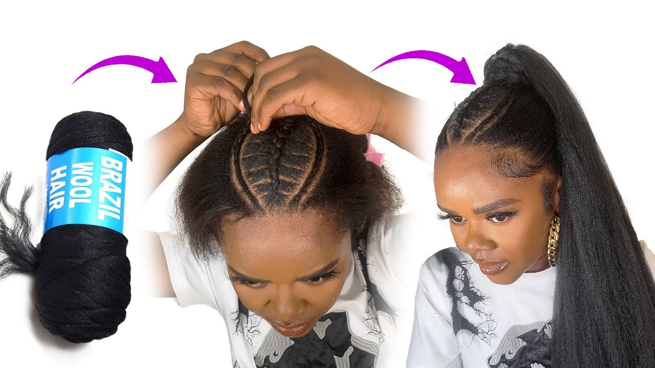 😱Can’t Believe I Tried This Hairstyle Using Brazilian wool