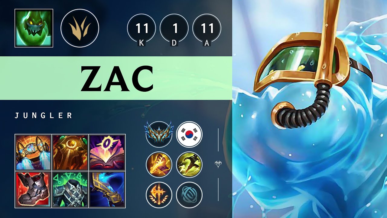 Zac Jungle vs Lillia - KR Challenger Patch 25.09