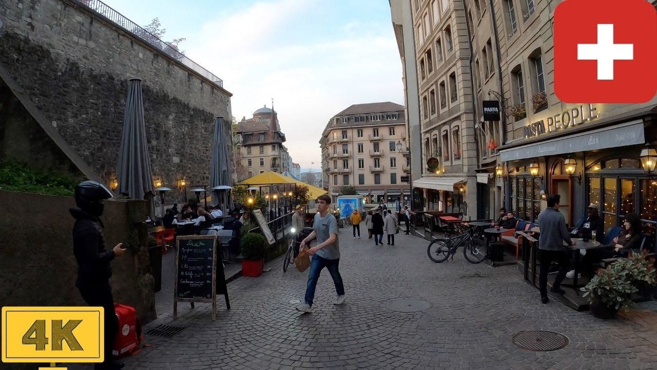 Geneva, Switzerland (Place Bourg-de-Four to Four Season Hotel) | Spring【4K】Canton de Genève, Suisse